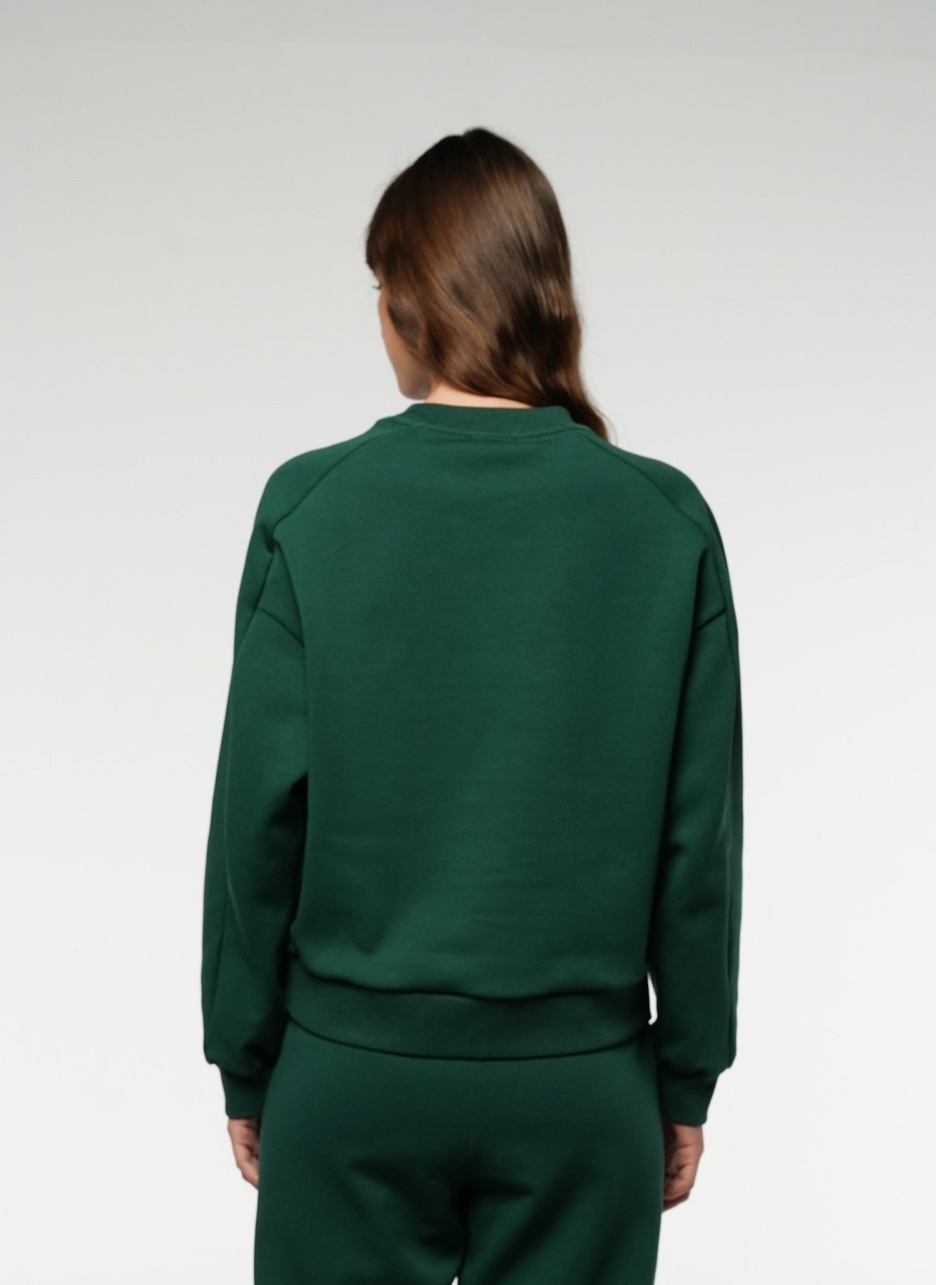Crewneck Cropped Sweatshirt / Dark Green