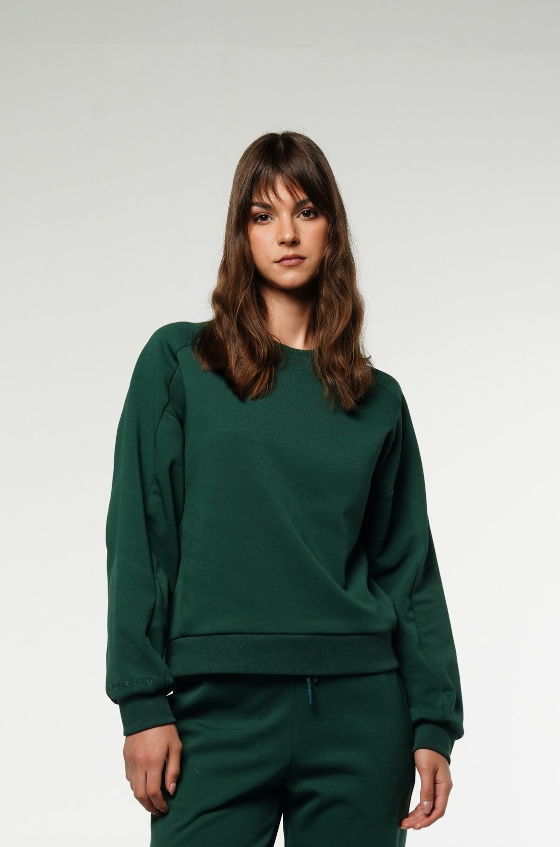 Crewneck Cropped Sweatshirt / Dark Green