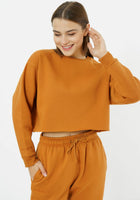 Sudadera corta con cuello redondo Elevate - Gris aireado