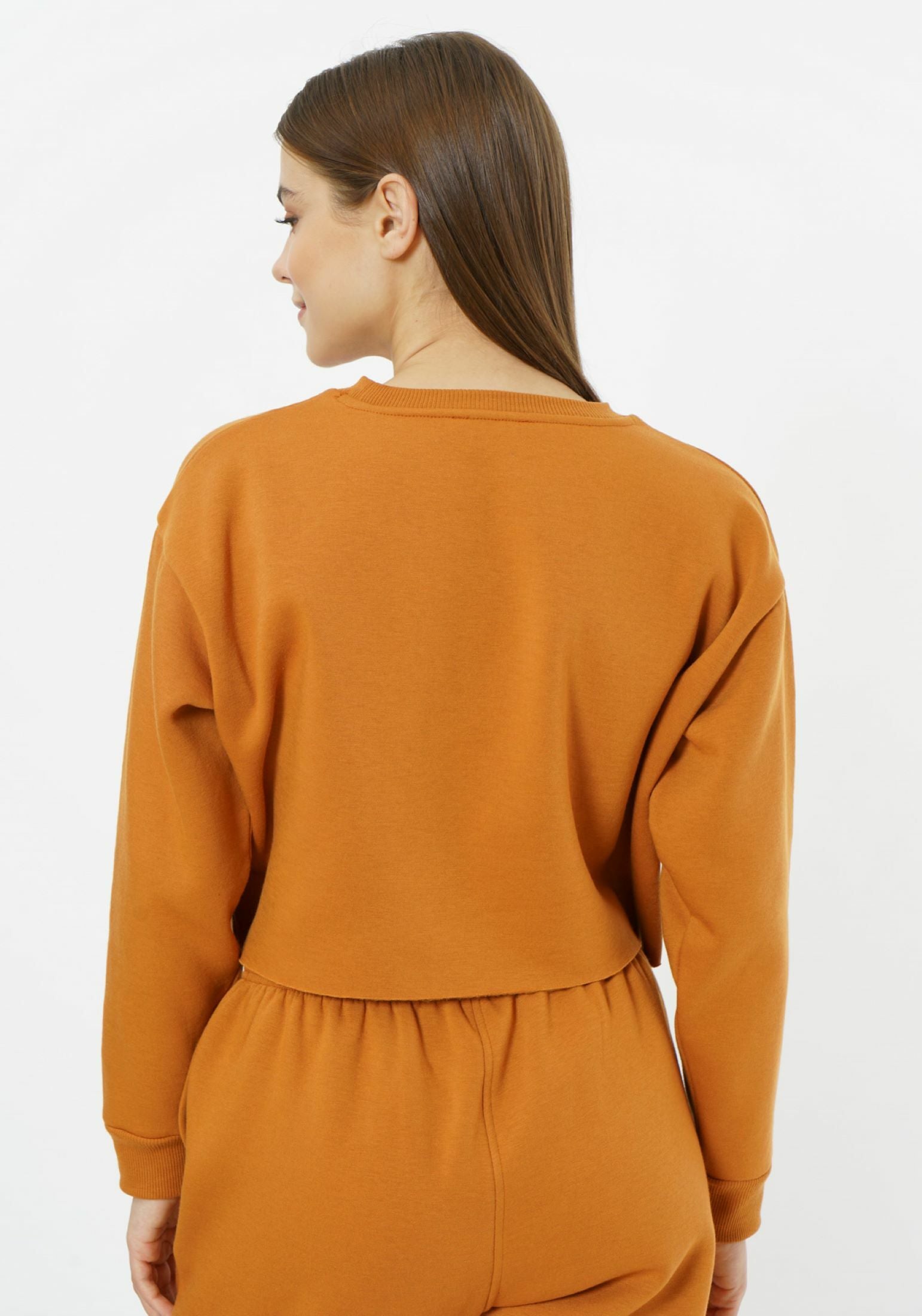 Sudadera corta con cuello redondo Elevate - Gris aireado