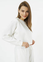 Sudadera corta con cuello redondo Elevate - Gris aireado