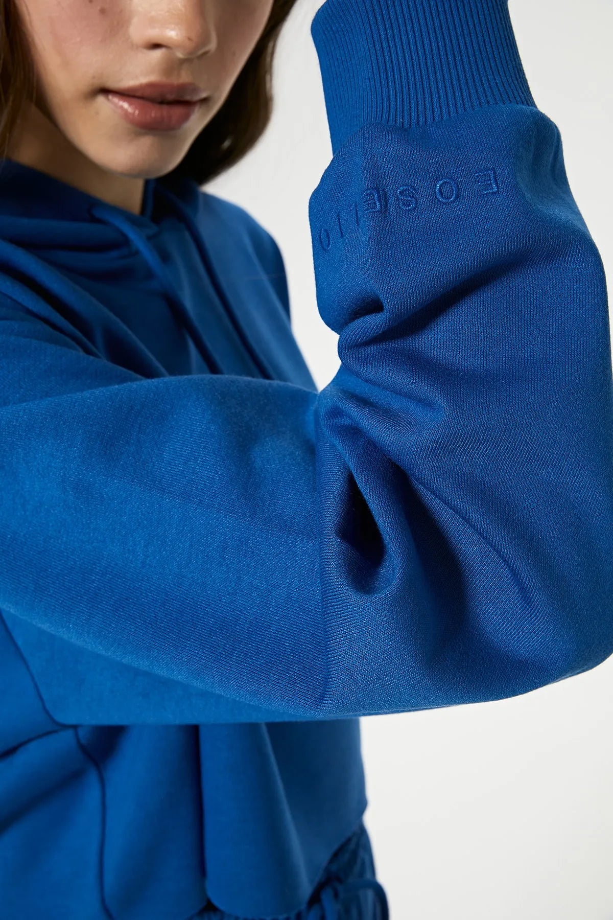 Cropped Hoodie / Ocean Blue