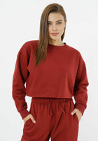 Sudadera corta con cuello redondo Elevate - Gris aireado