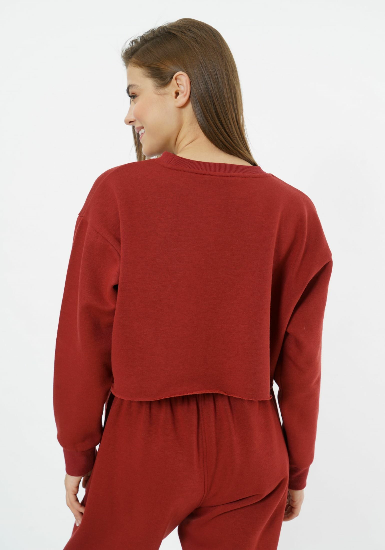 Sudadera corta con cuello redondo Elevate - Gris aireado