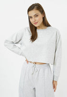 Sudadera corta con cuello redondo Elevate - Gris aireado