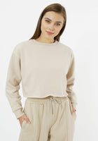 Sudadera corta con cuello redondo Elevate - Gris aireado