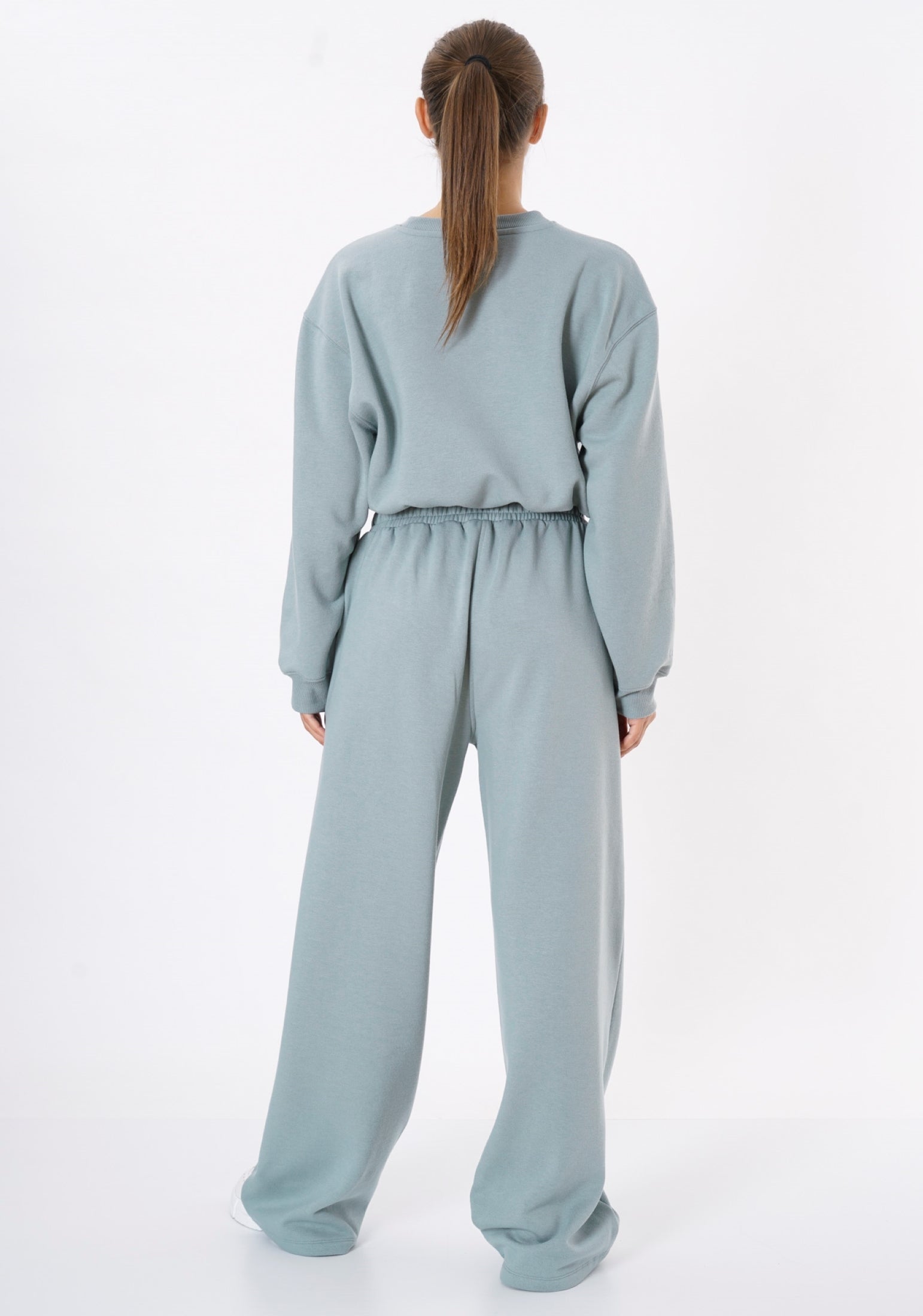 Elevate Übergroße Palazzo-Hose mit weitem Bein - Cremebeige