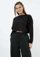 Sudadera corta con cuello redondo Elevate - Gris aireado