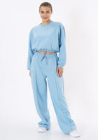 Oversized Wide Leg Palazzo Pants / Ice Blue
