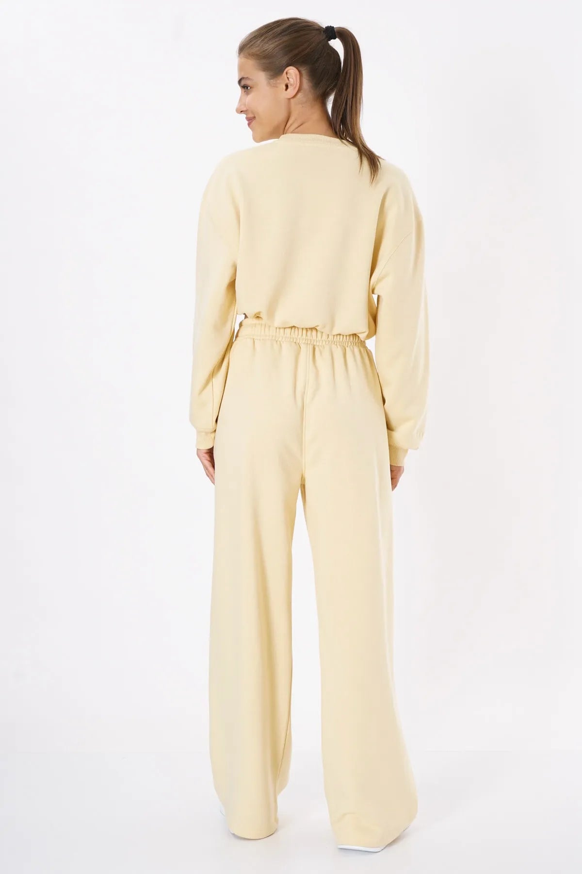 Oversized Wide Leg Palazzo Pants / Lemon