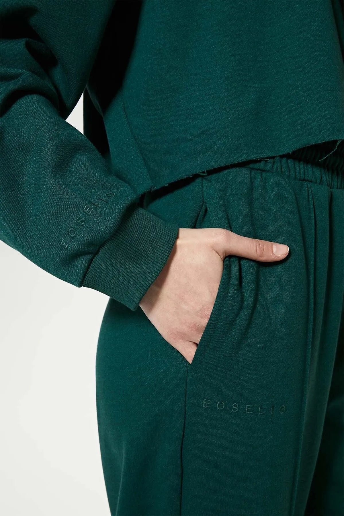 Cropped Hoodie / Forest Green