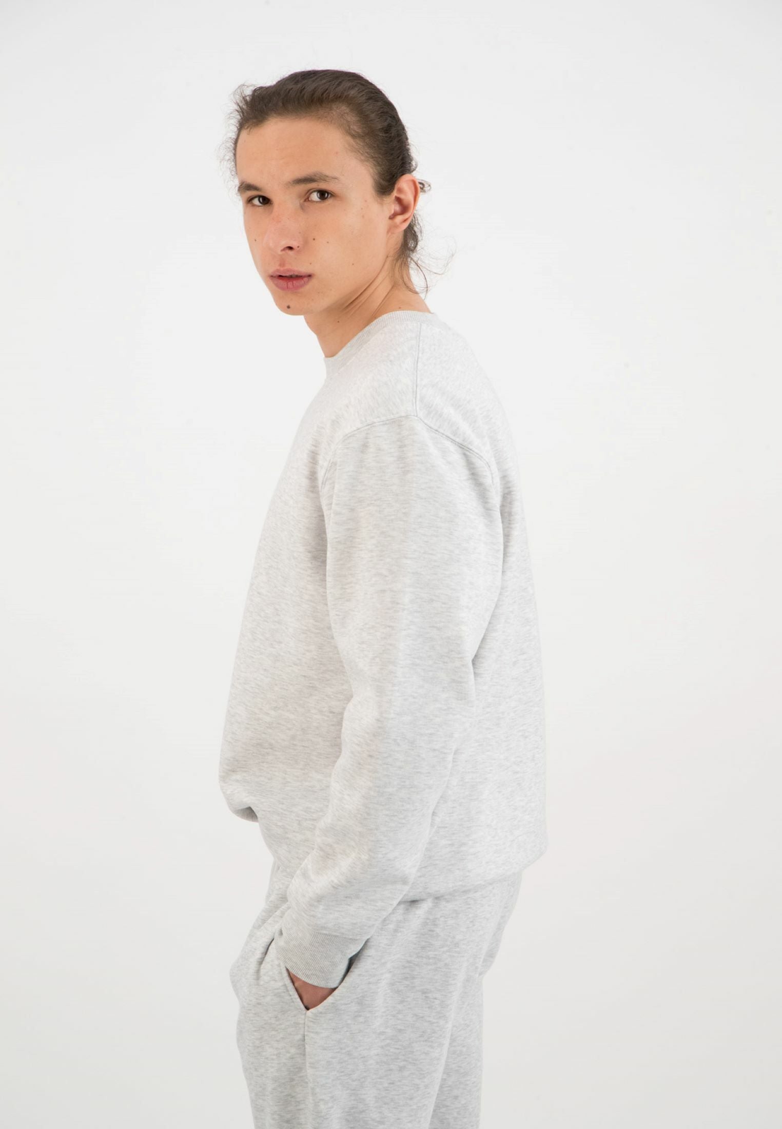 Oversized Crewneck Sweatshirt / Grey Marl