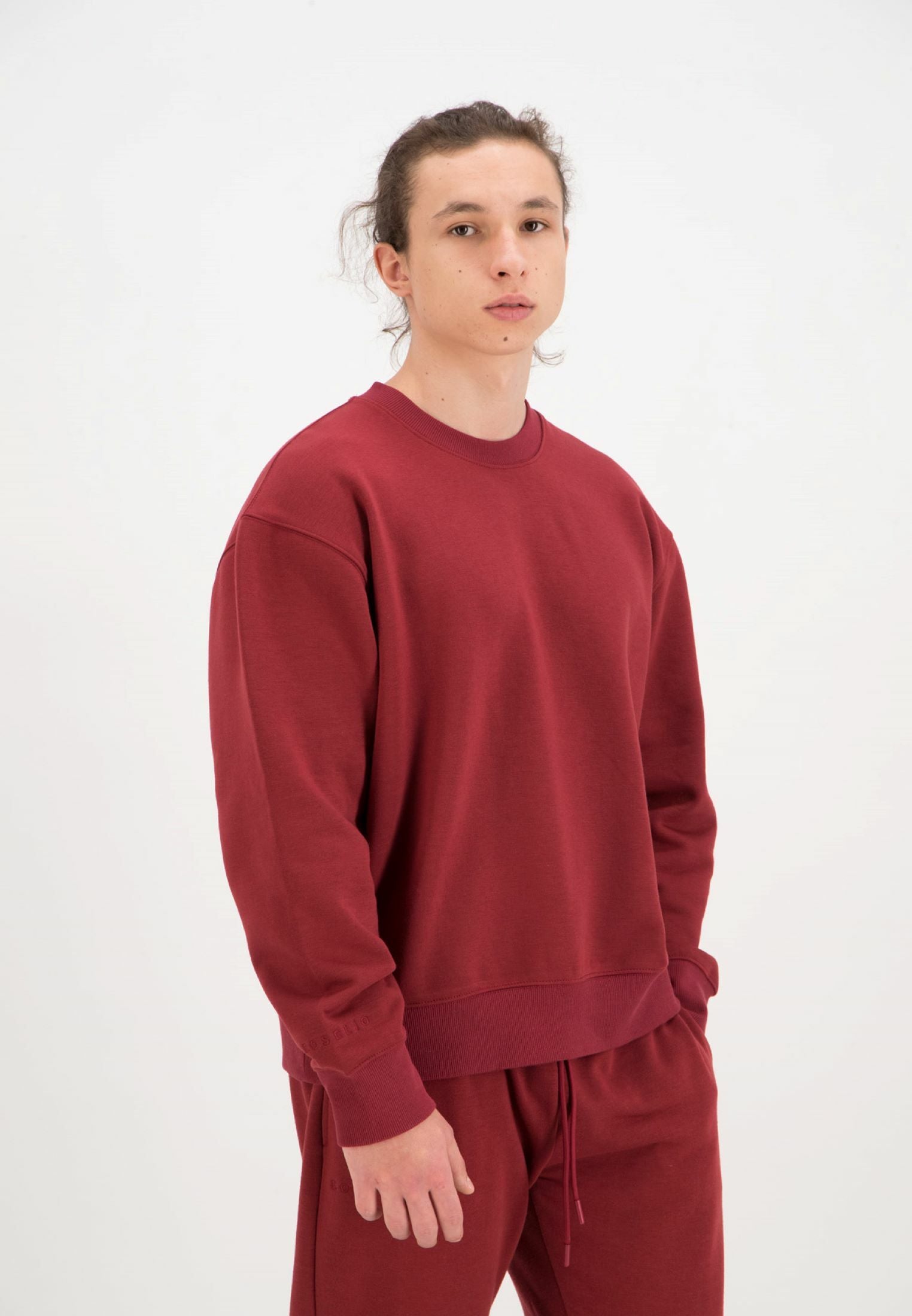 Oversized Crewneck Sweatshirt / Burgundy