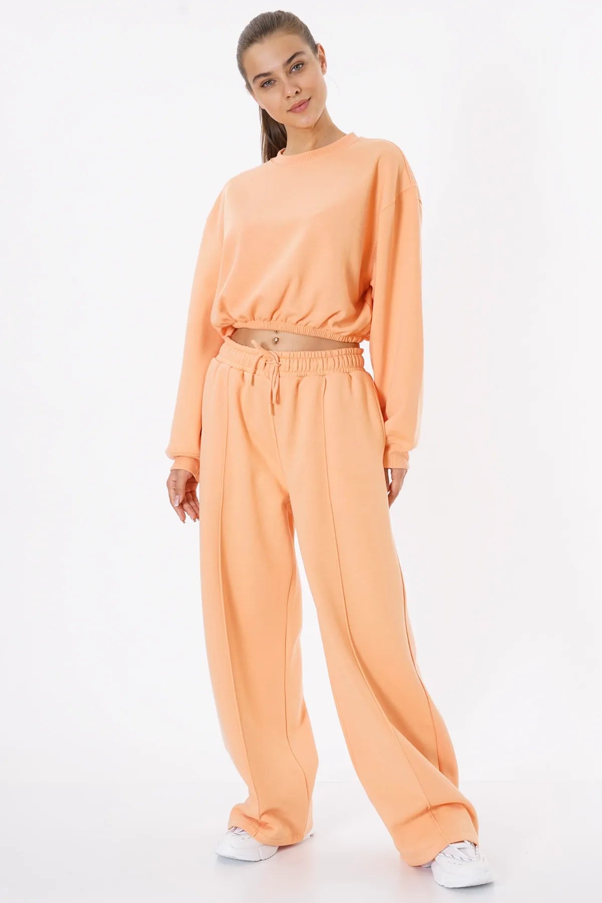 Oversized Wide Leg Palazzo Pants / Apricot