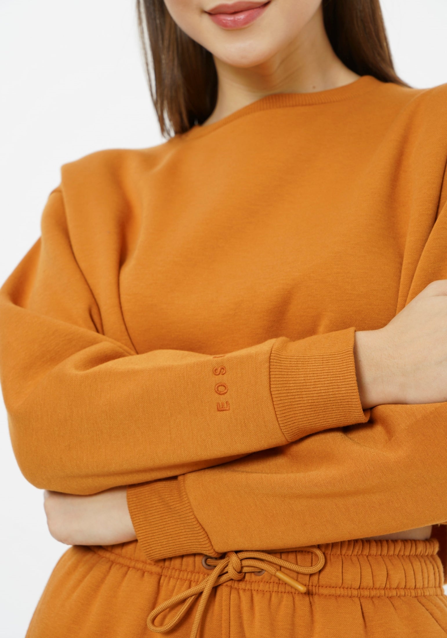 Sudadera corta con cuello redondo Elevate - Gris aireado