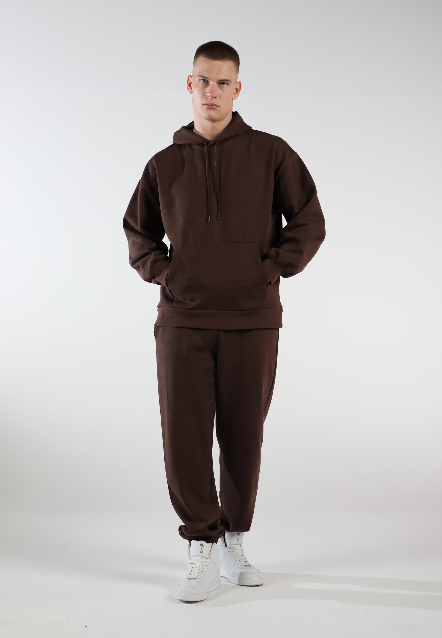 ennoy HOODIE + SWEAT PANTS BROWN M Authentic Hoodie