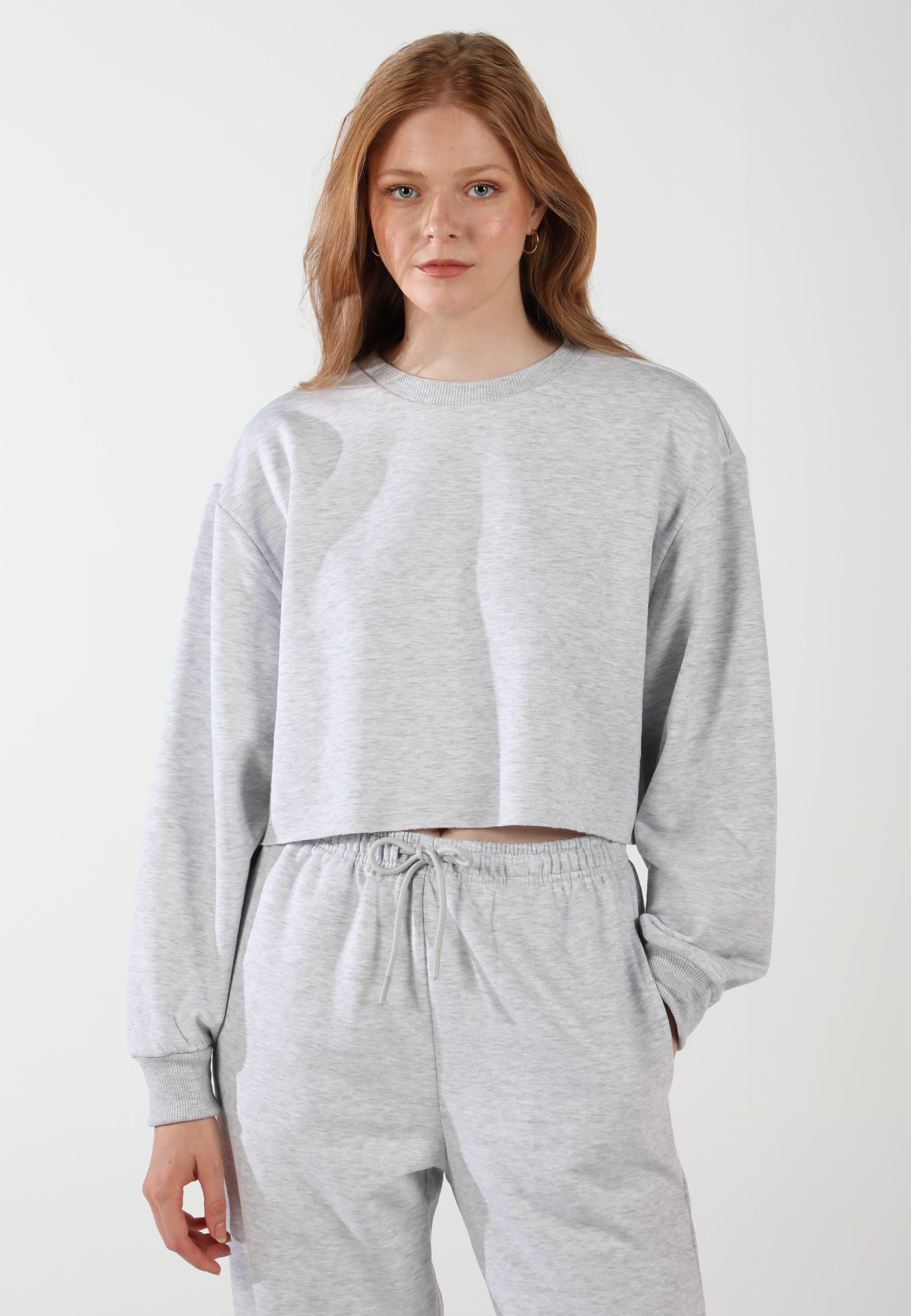 Cropped Crewneck Sweatshirt / Airy Grey | Eoselio